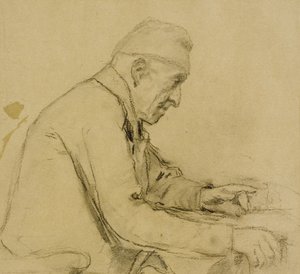 Old Seated Man in Profile